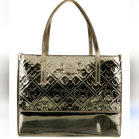 Kate Spade New York Gold Patent Leather Tote Bag. - Picture 15 of 15